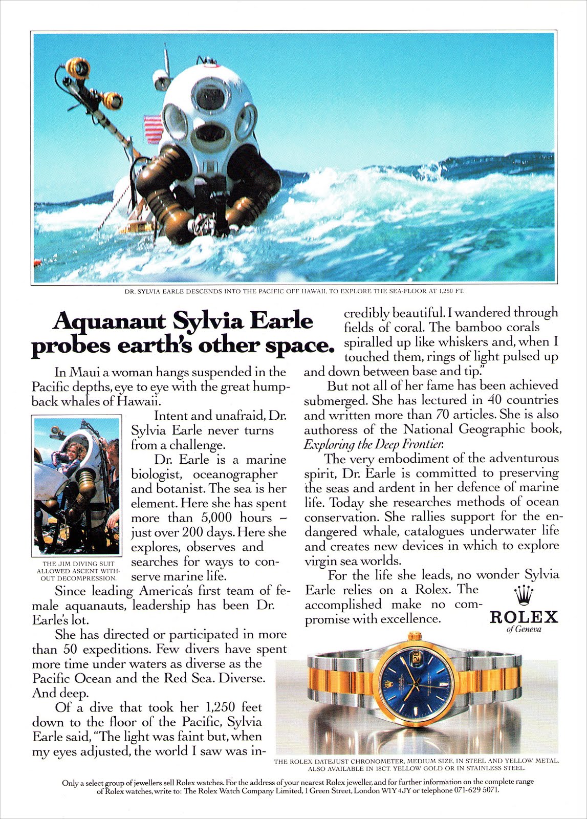 Rolex Awards for Enterprise Sylvia Earle